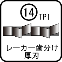 レイカー歯分け厚刃