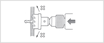 ホールソーの超硬ホルソーの使い方2